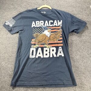 American AF Abracaw Dabra Wizard Eagle T Shirt Mens Large Navy Blue‎ USA Made L
